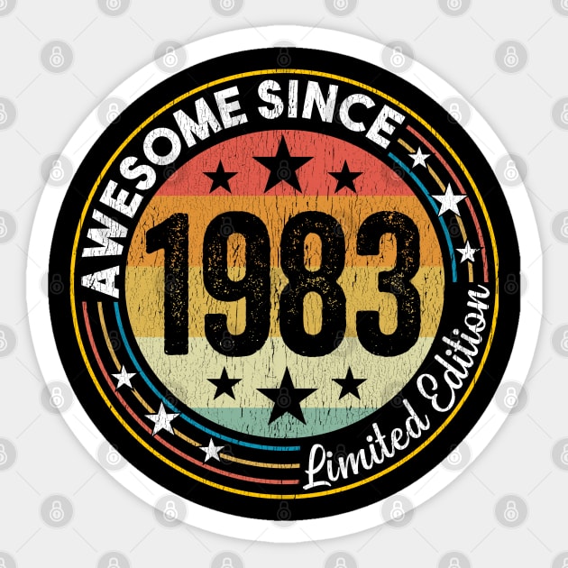 40th Birthday - Awesome Since 1983 Sticker by Kudostees